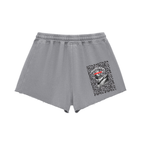 Snow Washed Raw Edge Drawstring Shorts