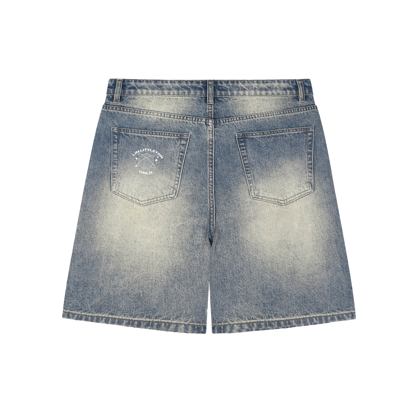 Faded Distressed Baggy Denim Shorts