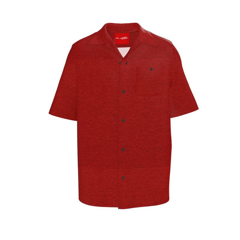 Mens Revere Silk Shirt Red