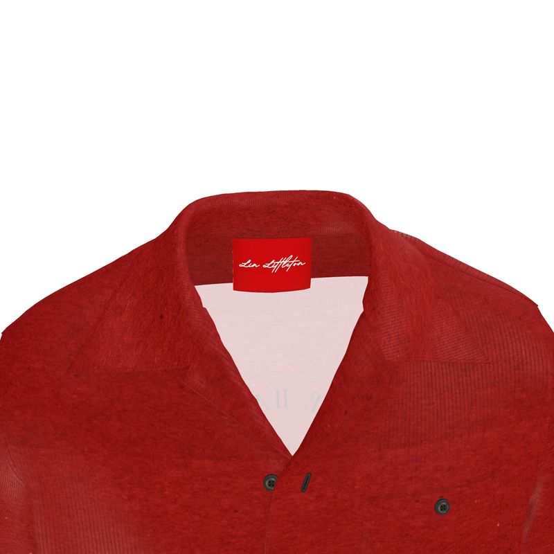 Mens Revere Silk Shirt Red