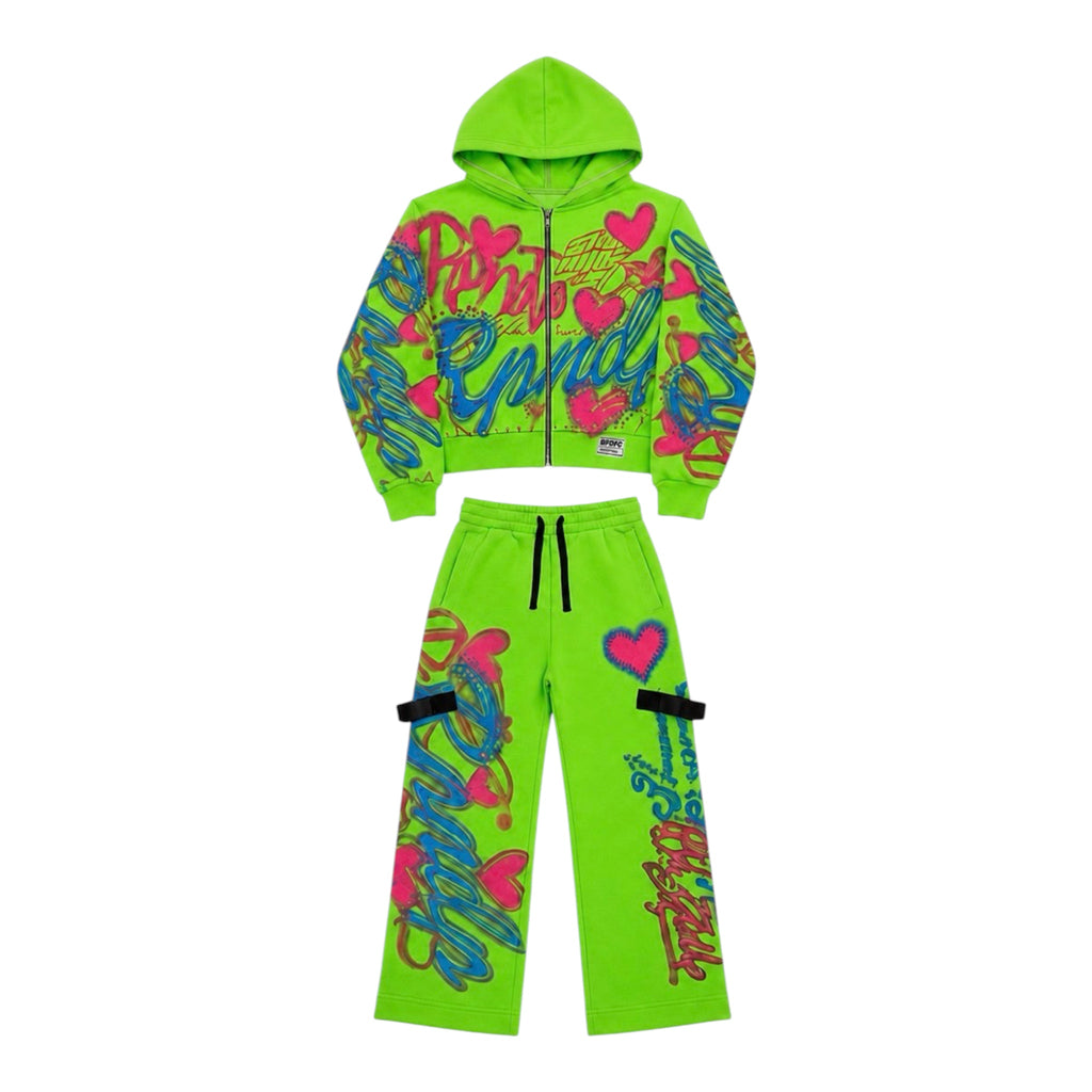 Preorder | Max Green Graffiti Tracksuit Set