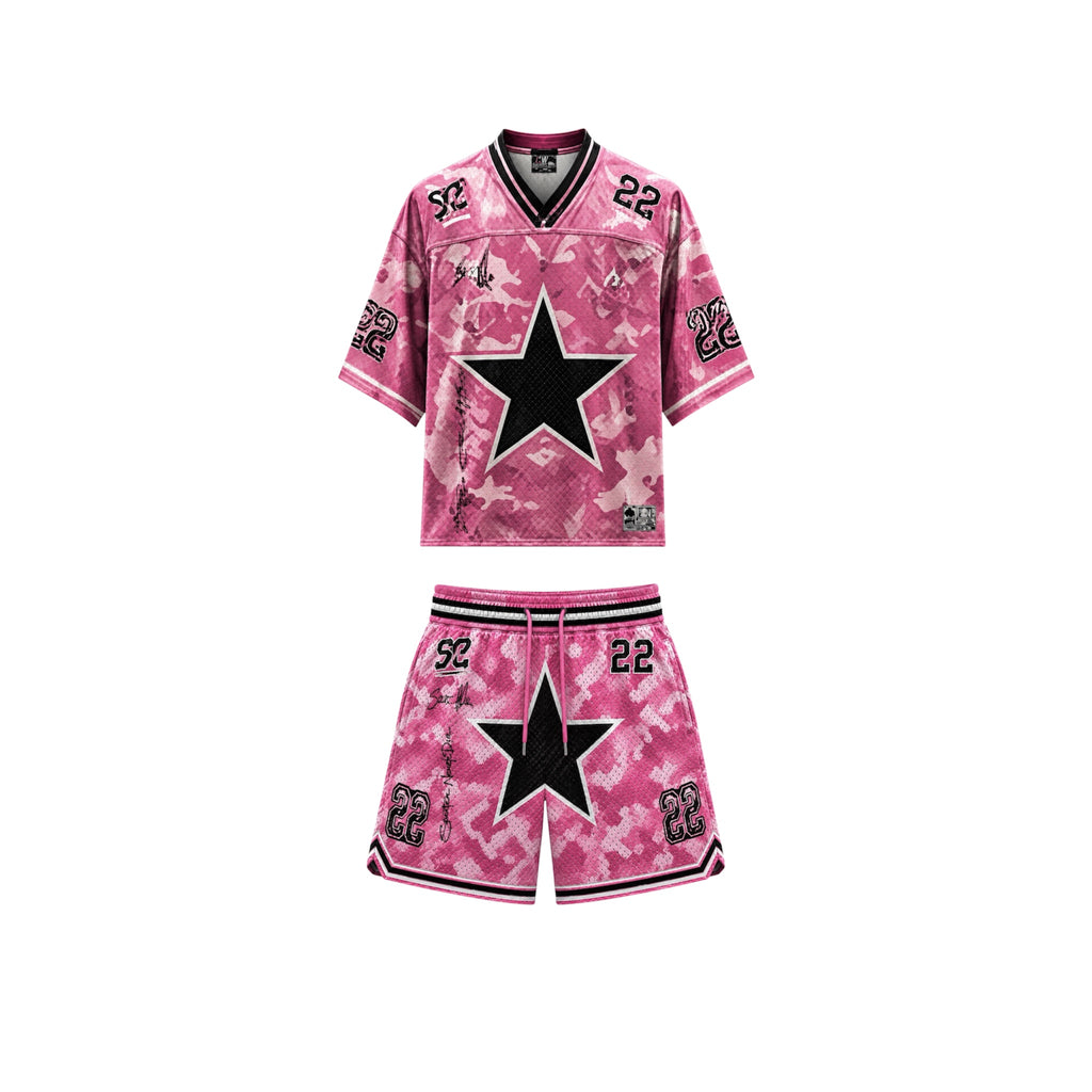 Pink Camo Football Jersey Set