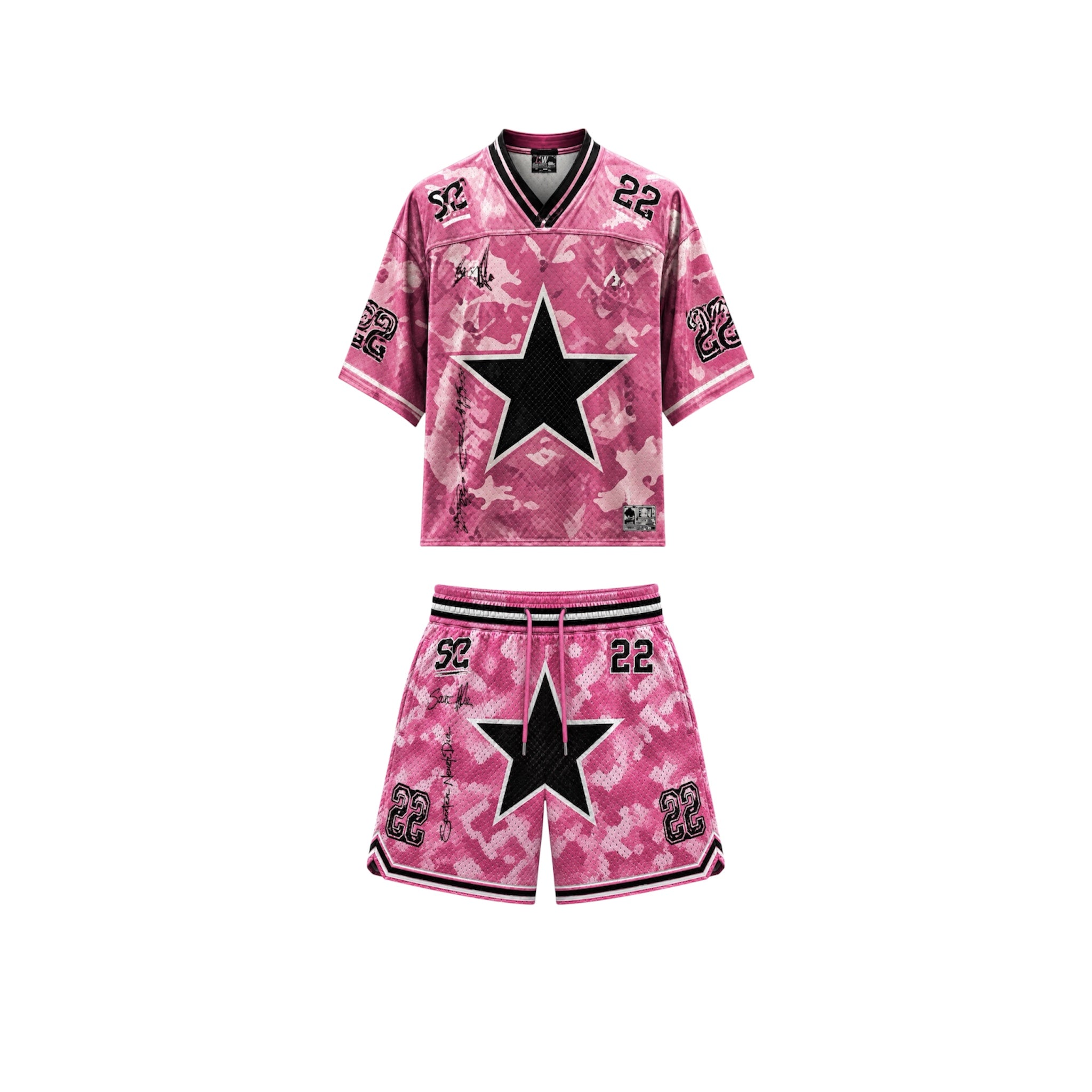 Pink Camo Football Jersey Set
