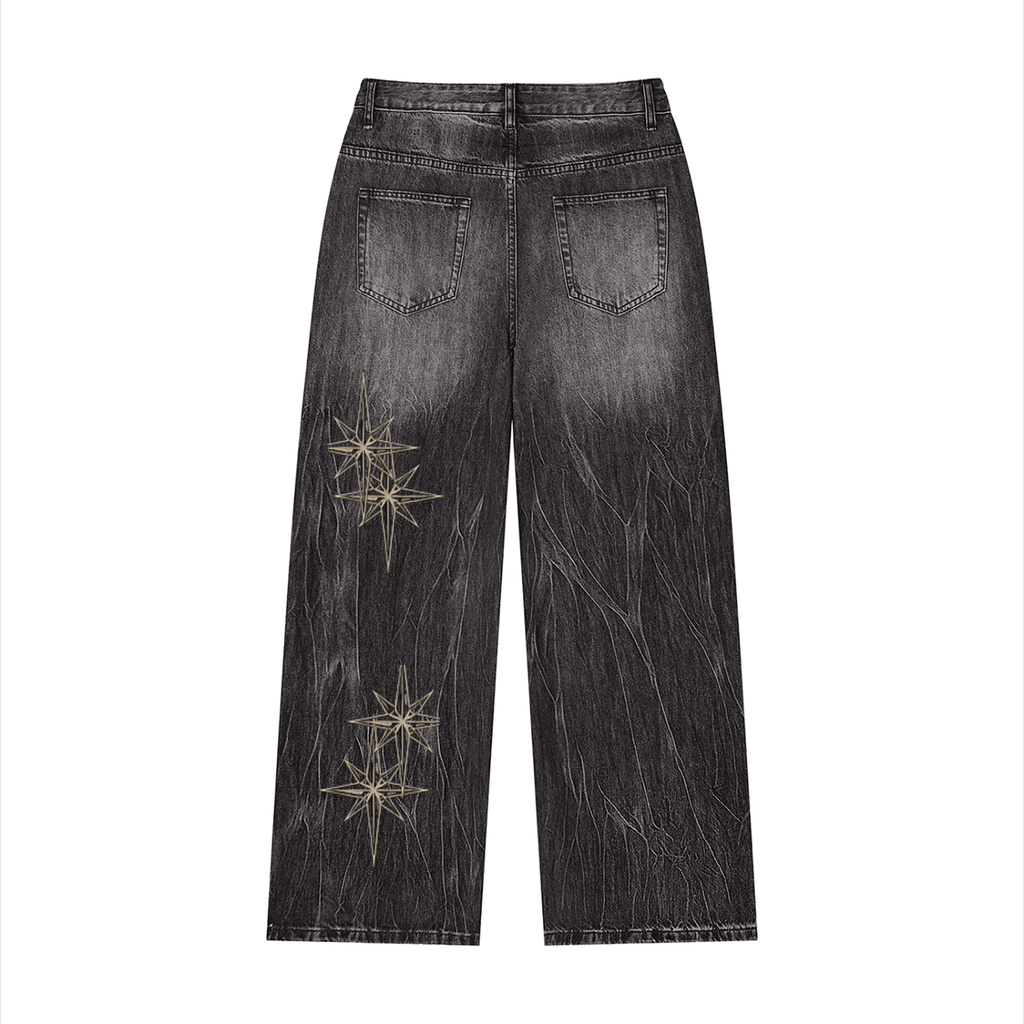 Men’s Vintage Wash Wide Leg Jeans