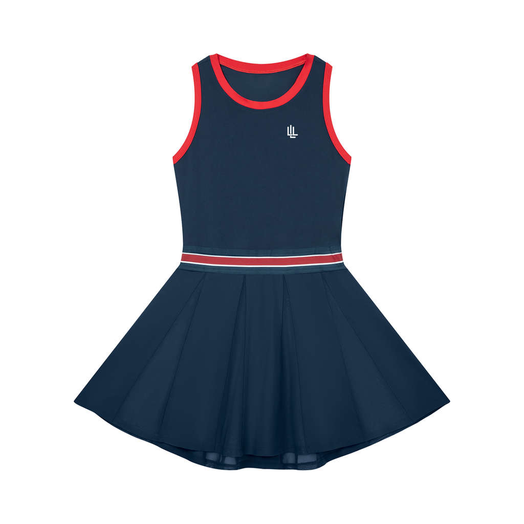 Women's Color Block A-Line Sleeveless Dress